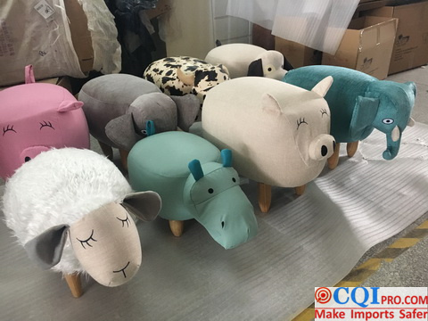 Animal chairs in a factory in Xiamen, China