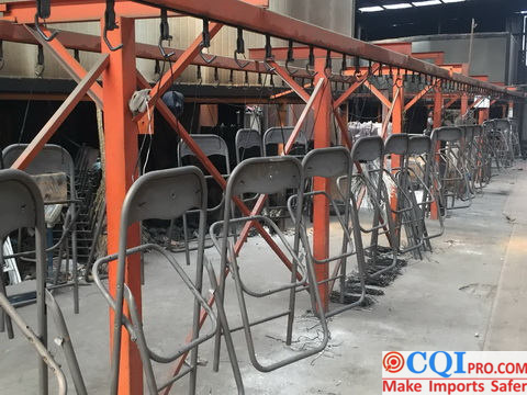 Semi-finished folding chairs in Chinese furniture factories