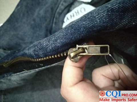 Real shot of zipper details of Jeanswear