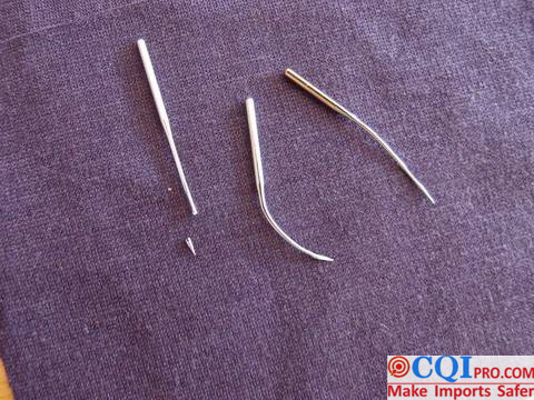 Sewing machine needles tend to fall on clothes, causing safety hazards