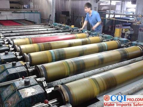 orkers print and dye cloth in the pajamas factory.