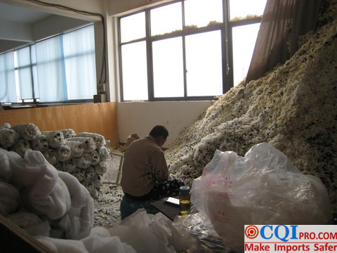 Raw material processing area of sofa factory