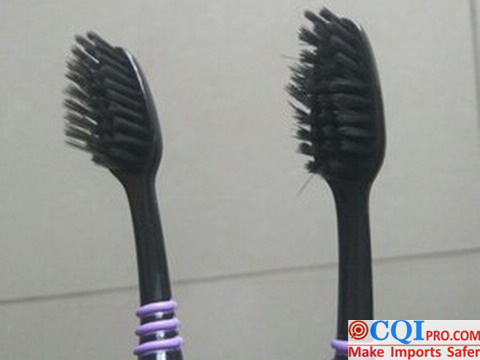 Toothbrush bristles are unevenly spaced