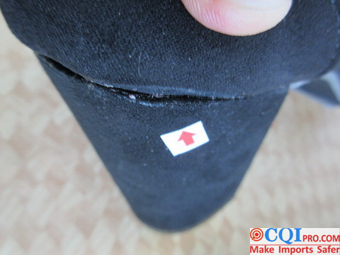 CQI found a defect in the heel lack of glue during the inspection