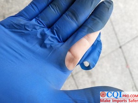 nitrile gloves inspection，Gloves with tears