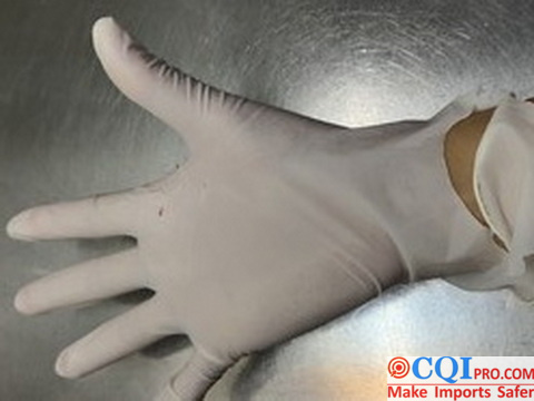 nitrile gloves inspection，Gloves with tears