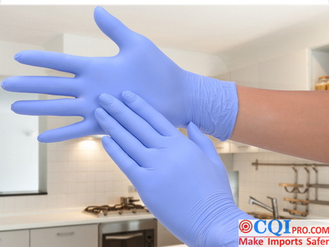 nitrile gloves inspection，Function test, put on gloves to check for defects