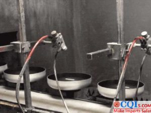 Many cycles of non-stick wok production process